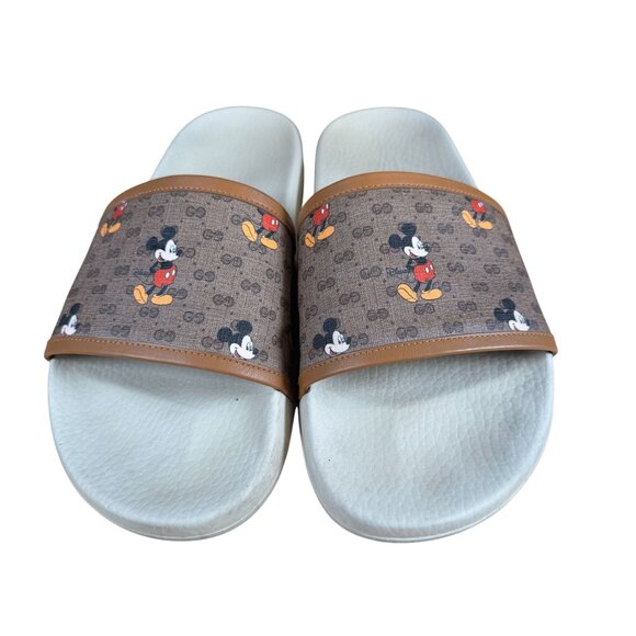 Gucci x Disney Authentic GG Supreme Mickey Mouse Logo Shoes Slides Size 10 - Picture 3 of 12